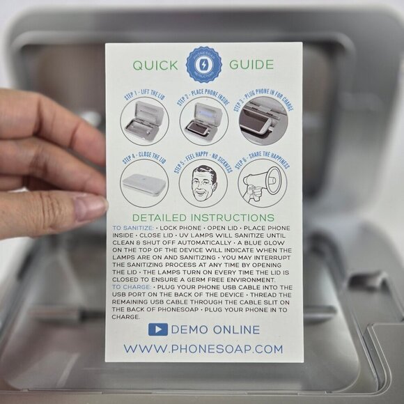 PhoneSoap 500-1 White Cell Phone Cleaner Sanitzer & Charger - Picture 7 of 16